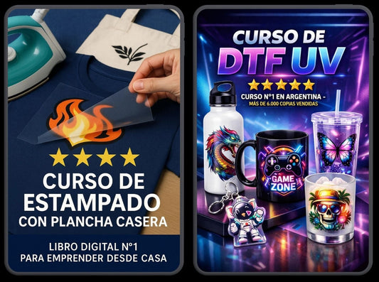 Curso de Estampado con Plancha Casera + Curso DTF UV
